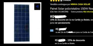 placa solar preço 150w